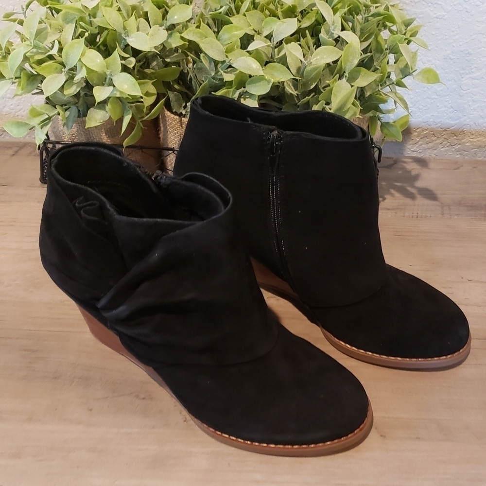 Sole Society Pegie Wedge Bootie Black NEW